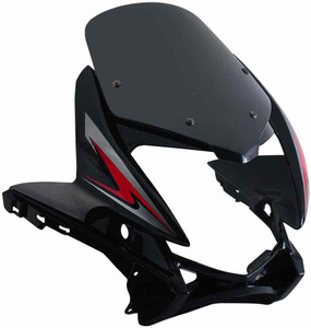 kavyahouse VISOR STUNNER BLACK RED STICKER Bike Headlight Visor