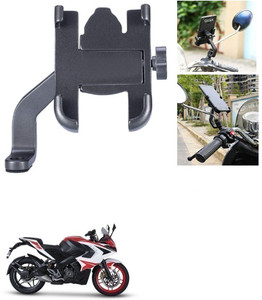 Qiisx Mirror Fitting Metal Mobile Holder For Bajaj Pulsar RS 200