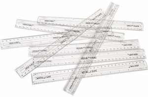 12” Transparent, Semiflexible Plastic Rulers, Set of 24
