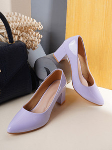 Purple block heel shoes sales