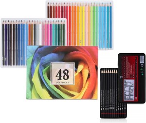 60-Piece Colored Pencils & Drawing Pencils Set