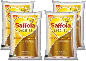 Saffola Gold Refined Cooking oil, Blended Rice Bran & Corn oil, Helps Keep Heart Healthy Blended Oil Pouch
