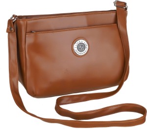 Brown Sling Bag Roman Sling Design In Tan Leather Brown