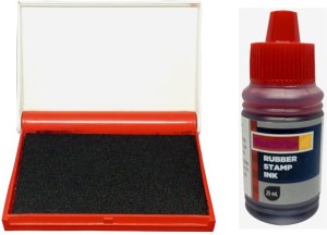 Fateh Stamp pad ( Size 88mm x 54mm ) and Red Ink ( 30 ml )  Combo - Ink Stamp Pad