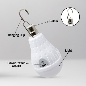 awza 18W USB Charging Waterproof LED Rechargeable Inverter Bulb with 2000  mAh Battery and Portable Hook