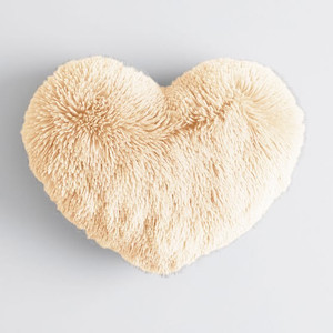 PriMaryHoMe Beige Color Fur Heart Shape Pillows Cushion Fillers