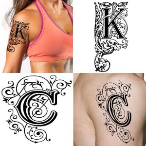Image of Tattoo of initials KOF154285Picxy