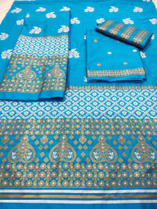 Buy Crally Woven Mekhela Chador Silk Blend Light Blue Sarees Online Best Price In India Flipkart