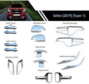 AUTO SJET Car Chrome Kit Car Accessories Cover for SELTOS 2019