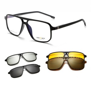 Buy grey jack Clip On Sunglasses with Polarized Lens and 3D Lens