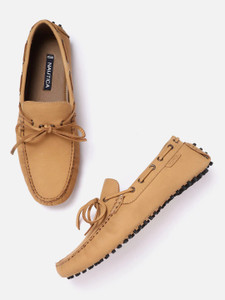 NAUTICA Nautica Men Camel Brown Leather Boat Shoes Loafers For Men