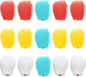 Little India Set of 15 Multicolor Paper Made Sky Lanterns 801 Multicolor Paper Sky Lantern