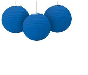 Shrih Set Of 3 Pcs Hanging Ball Lamp Blue Paper Lantern