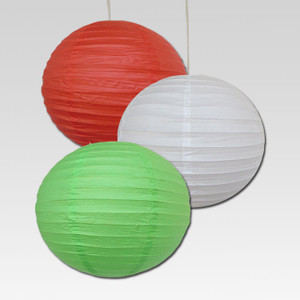 Dhol Dhamaka Red, White, Green Paper Lantern
