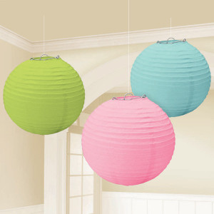 Dhol Dhamaka Pink, Green, Blue Paper Lantern