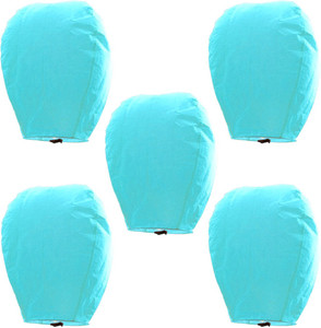 Little India Beautiful Set of 5 Turquoise Paper Sky Lanterns 503 Blue Paper Sky Lantern