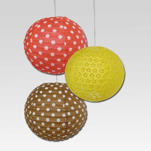 Christmas Tree Shops Brown, Yellow, Red Paper Lantern