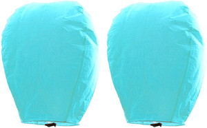 Little India Beautiful Set of 2 Turquoise Paper Sky Lanterns 202 Blue Paper Sky Lantern