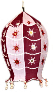Art Godaam Hanmade fabric Maroon Cotton Lantern