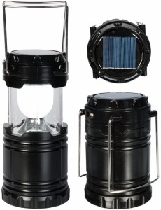 Maxed Solar LED Light Black Plastic Lantern