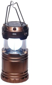 Shrih 2 IN 1 Portable Solar Lamp Brown Plastic Lantern