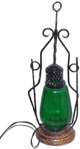 Woodino Handicrafts Green Glass Lantern