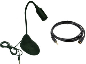 Techvik Multimedia Adjustable Computer Laptop Microphone Meeting Mic With Aux Extension Cable Combo Set