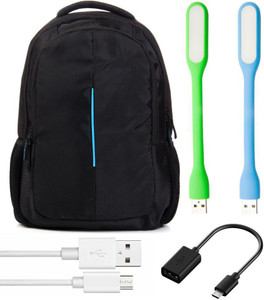 Anweshas 5 in 1 Combo of Laptop Bag Backpack with Two Usb Led Light, Otg and Charging Cabl Combo Set