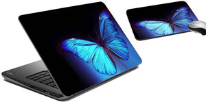 meSleep Blue Butterfly Laptop Skin and Mouse Pad 49 Combo Set