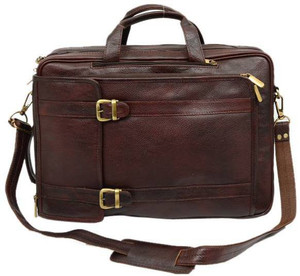 LEATHER COLLECTION 17 inch Expandable Laptop Messenger Bag