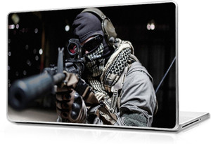 Global Gun Man Vinyl Laptop Decal 12.6