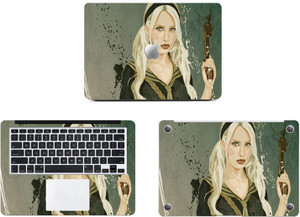Swagsutra Girl With Gun Full body SKIN/STICKER Vinyl Laptop Decal 15
