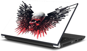 ezyPRNT Skull And Guns (13 to 13.9 inch) Vinyl Laptop Decal 13