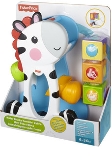 Fisher-Price Roller Blocks Tumblin' Zebra,Multicolor