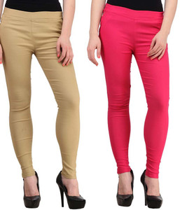 Magrace Women's Beige, Pink Jeggings