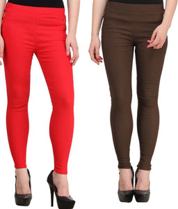 Magrace Women's Red, Brown Jeggings