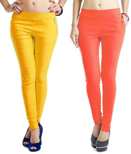 Magrace Women's Yellow, Orange Jeggings