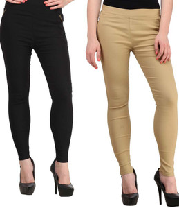 Magrace Women's Beige, Black Jeggings