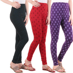 Diaz Women's Black, Red, Purple Leggings
