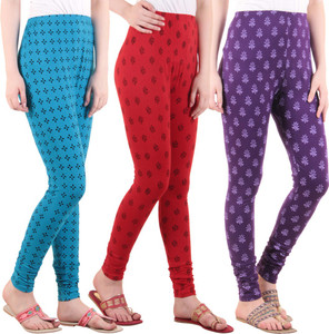 Diaz Women's Light Blue, Red, Purple Leggings