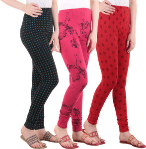 Diaz Women's Black, Pink, Red Leggings