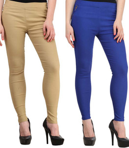 Magrace Women's Beige, Blue Jeggings