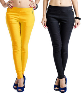 Magrace Women's Yellow, Black Jeggings