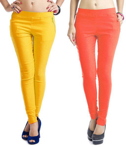 Magrace Women's Yellow, Orange Jeggings