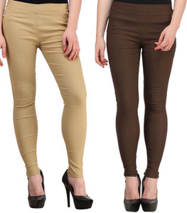 Magrace Women's Beige, Brown Jeggings