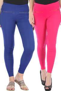 Bitterlime Women's Pink, Blue Jeggings
