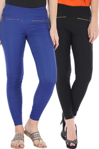 Bitterlime Women's Black, Blue Jeggings