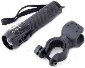 Shrih Zoom LED 3 Mode Torch with Bicycle Mount Holder LED Rear Break Light