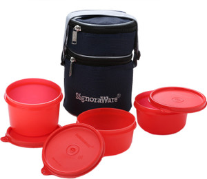 Signoraware Officer Lunch Box with Bag 3 Containers Lunch Box