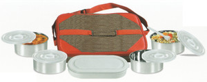 De Ultimate Carrier Executive 5 In 1 Thali Set With 1 Spoon, Plastic Box 4 Containers Lunch Box
